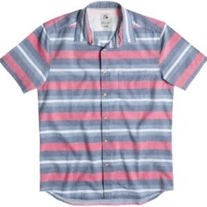 Quiksilver Casual Button Down Shirt Blue and Pink